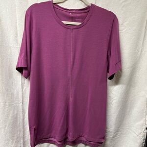 Nike Drifit Yoga Purple Short Sleeve Tee Relaxed Fit